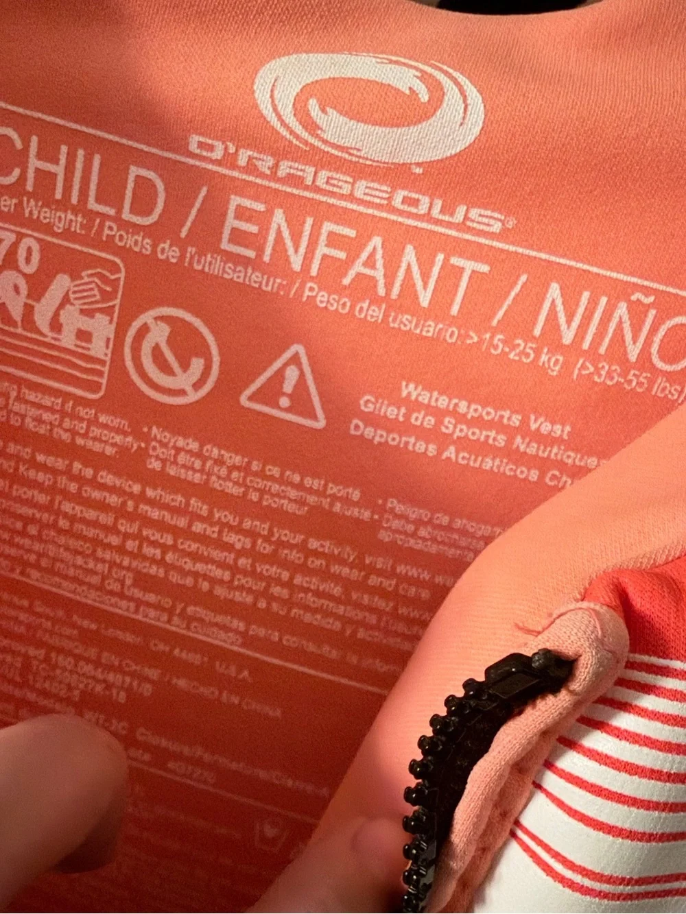 O'Rageous‎ child's life vest Infant 33-55 Pounds pink